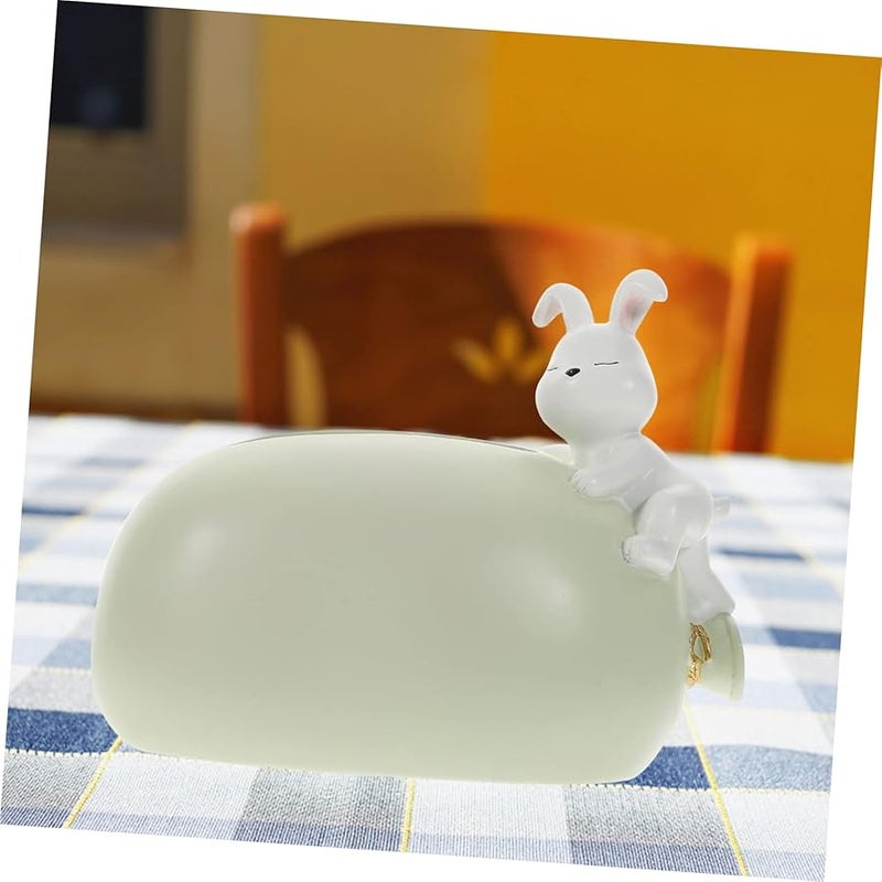 غطاة صندوق المناديل من راتنج الأرنب الكرتوني لديكور المنزل وغرفة المعيشة والمكتب - Image 3